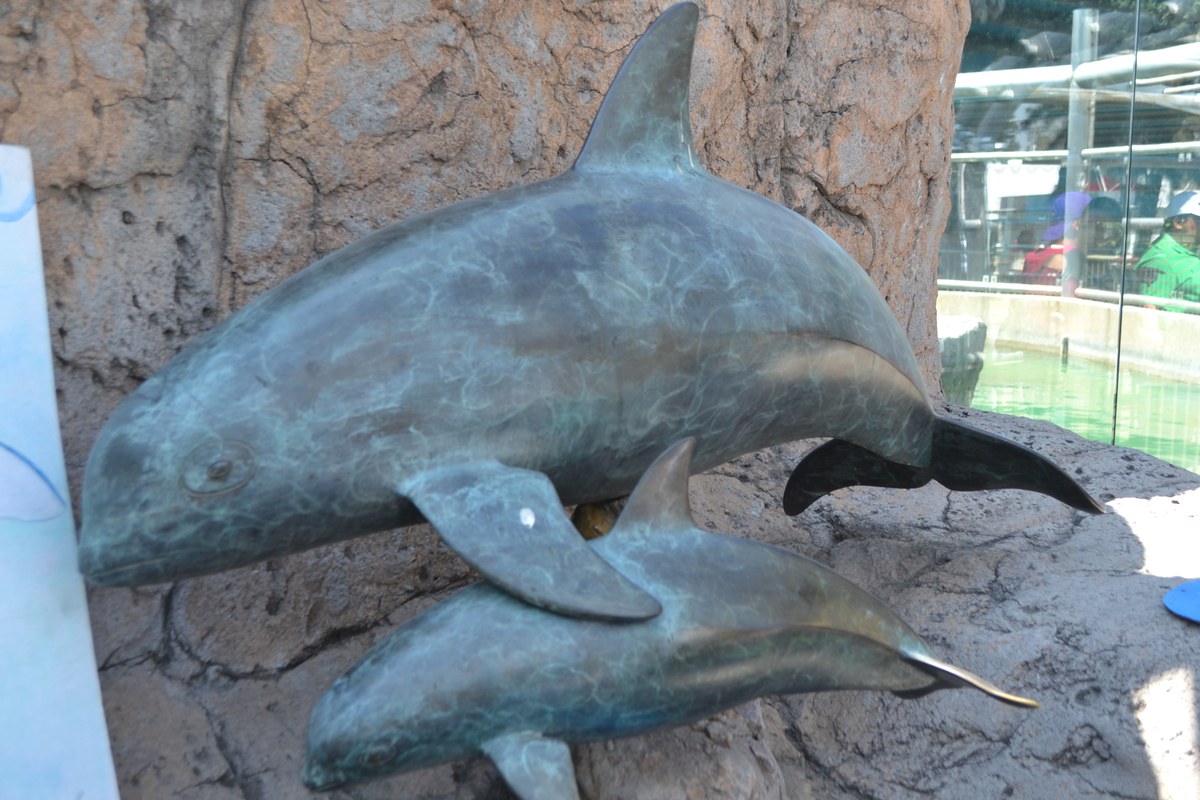 Cá heo Vaquita Tượng để bảo tồn Bến du thuyền Vaquita ở Vườn thú San Juan de Aragón, Thành phố Mexico